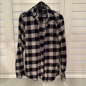 American Eagle Outfitters Black and White Plaid Men's Shirt